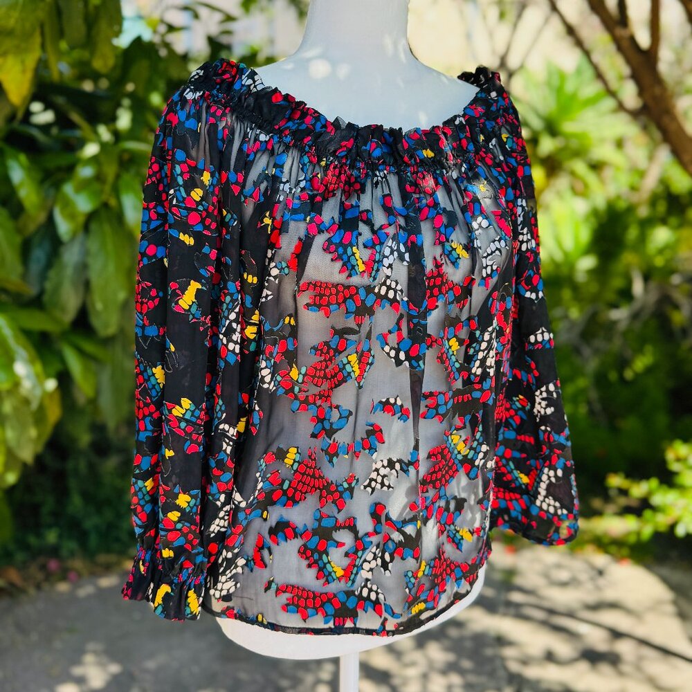 Saloni Gaby Burnout Blouse Size US 4